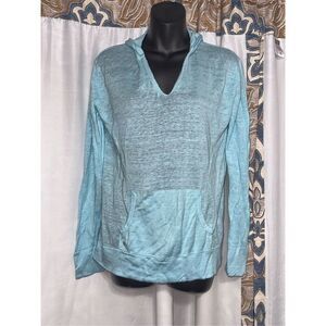 Great condition  Lilly Pulitzer Blue Linen Light Weight Hooded Sweater Size Smal